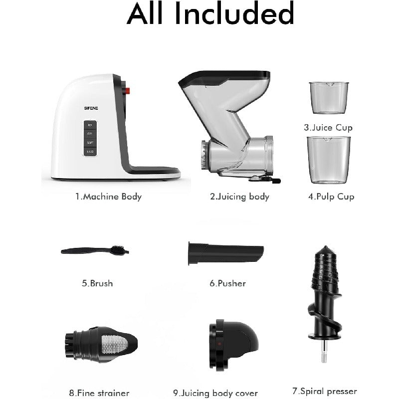 Dual Mouth Masticating Juicer Max White