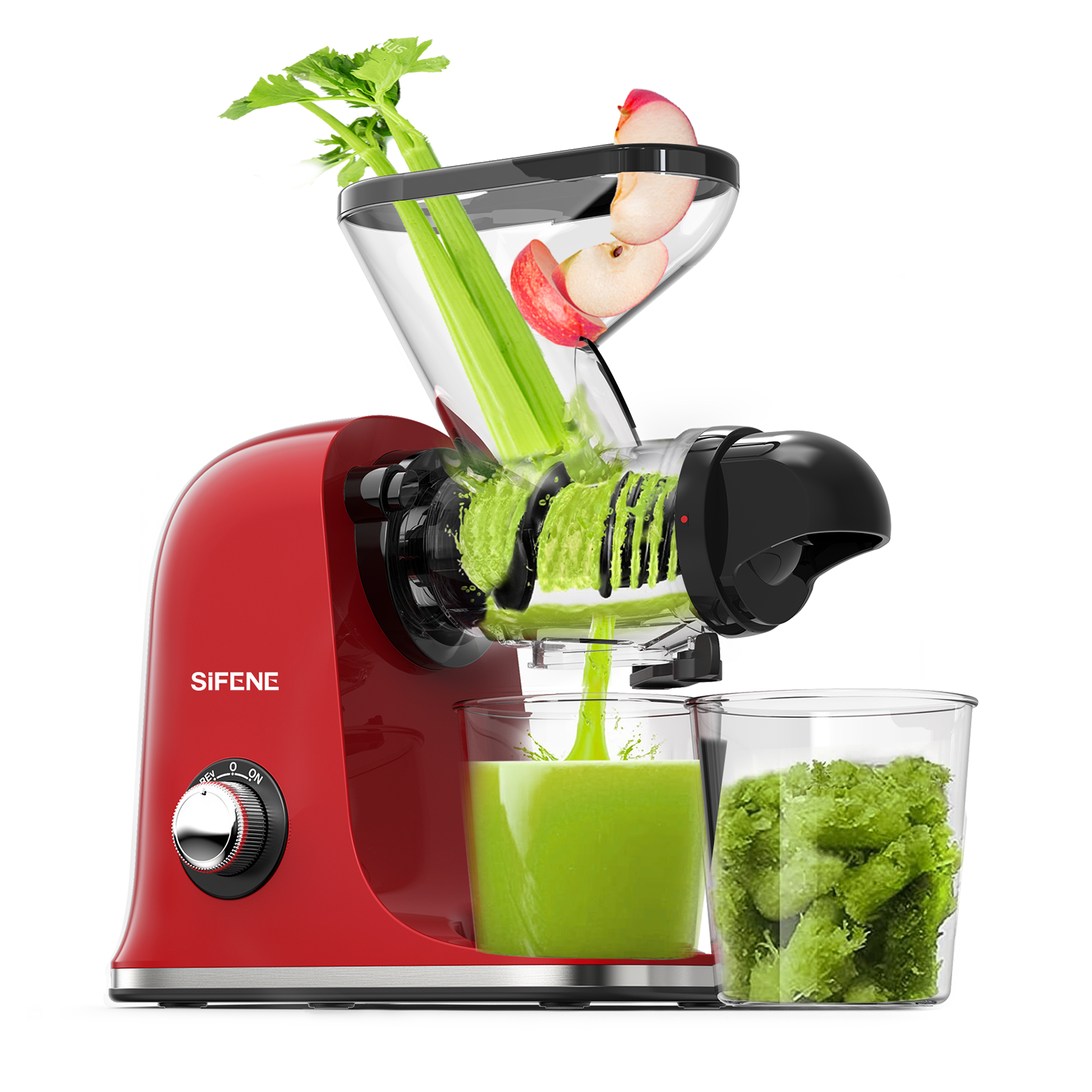 Dual Mouth Masticating Juicer Classic Red SiFENE