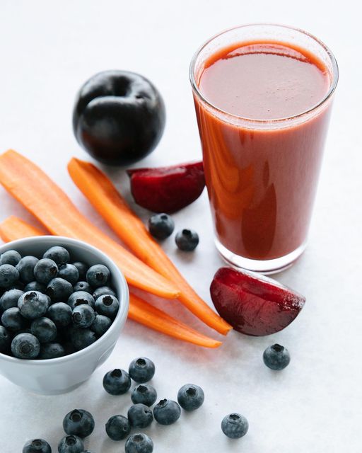 Plum Carrot and Blueberry Juice