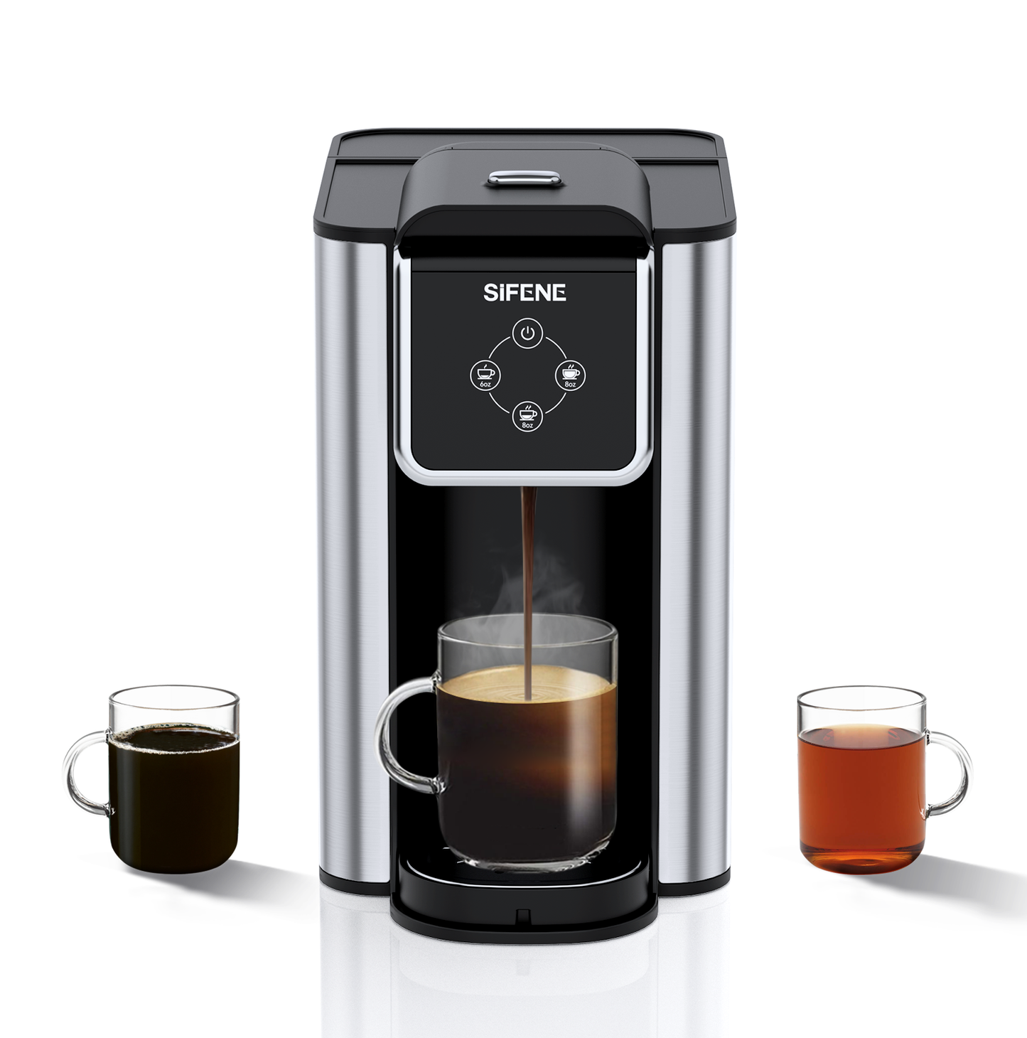 SiFENE Coffee Machine, 3 in 1 Single Serve Coffee Maker, Personal Coffee Brewer for K-Pod Capsule, Loose Leaf Tea & Ground Coffee, 50oz Removable Water Reservoir