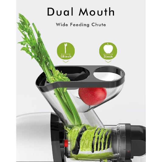 Dual Mouth Masticating Juicer Max White