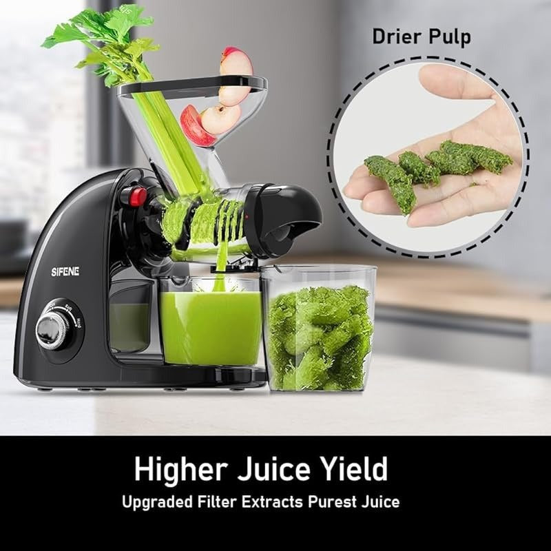 Dual Mouth Masticating Juicer Pro Black