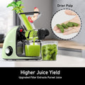 Dual Mouth Masticating Juicer Pro Green