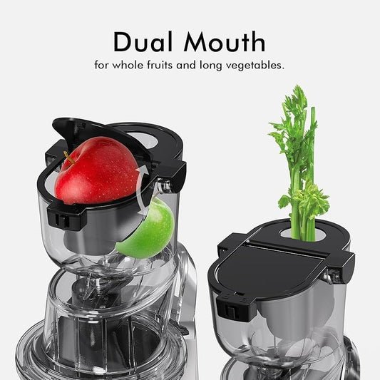 Whole Fruit Cold Press Juicer Large Dual Mouth White