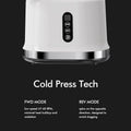 Whole Fruit Cold Press Juicer Large Dual Mouth White