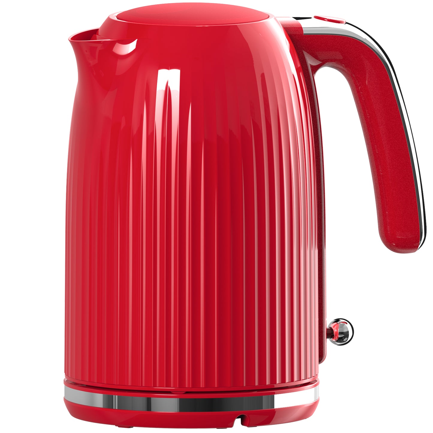 1.7L Electric Kettle-Quick Boil, 1500W, BPA-Free, Safety Auto Shut-Off, Boil-Dry Protection, Easy Clean with Wide Opening, Heat-Resistant Handle, 360°Swivel Base, Red