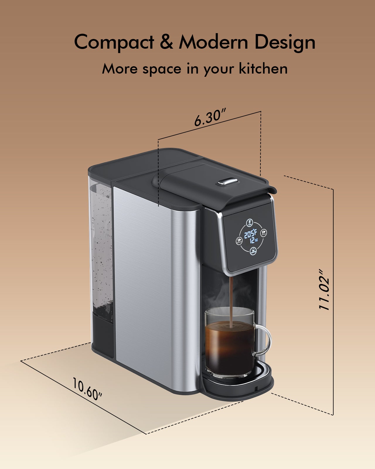 SIFENE 3-in-1 Single Serve Coffee Maker for K-pods, Custom Temperature and Strength Control