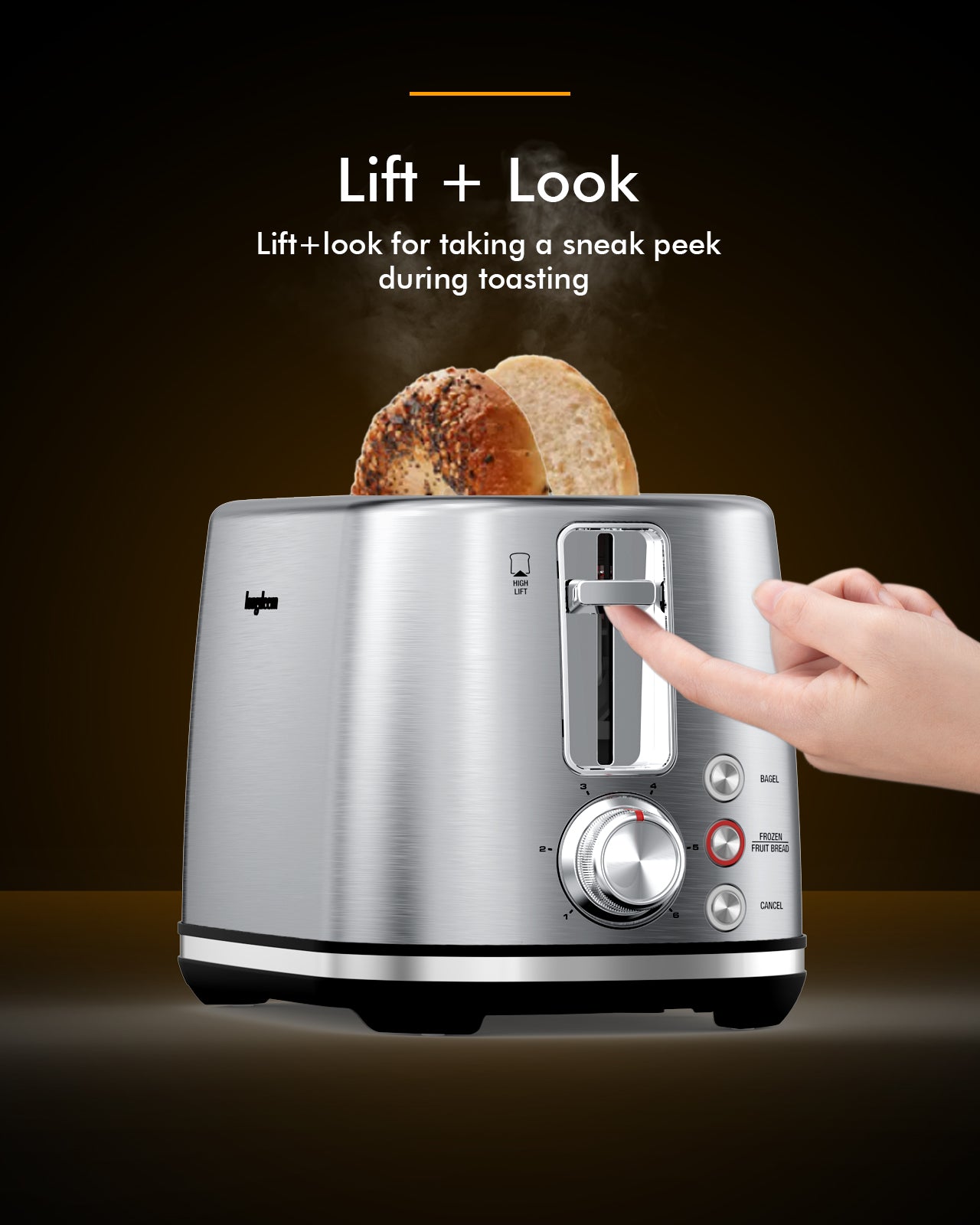 2-Slice Toaster, Wide Slots, Auto Shut-Off, 6 Shade Dial. Perfect for Fruit Bread, Bagels, Waffles, Frozen Options, Easy-Clean Crumb Tray, Silver