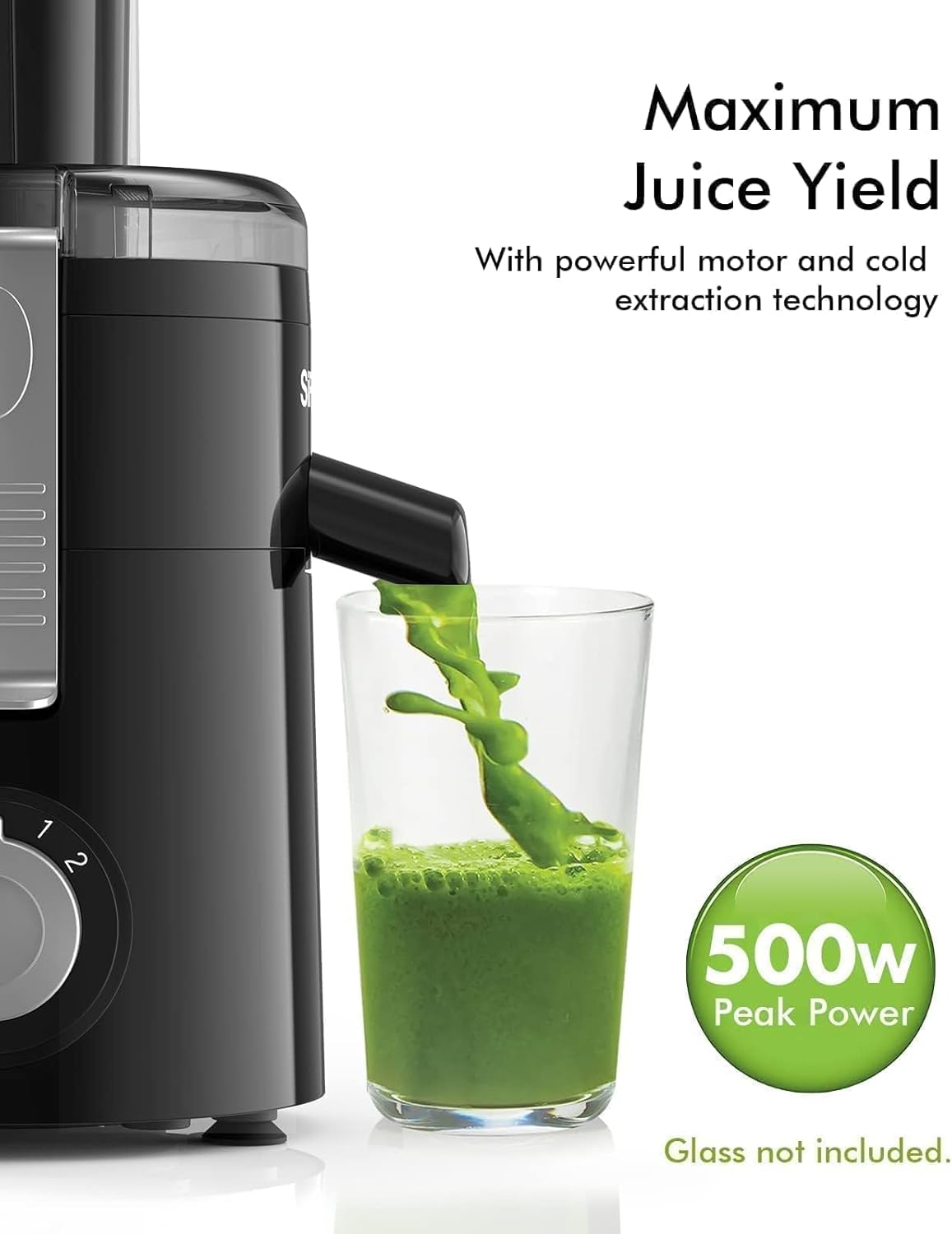 Juicer Machines, SiFENE Compact Centrifugal Juicer Extractor, Juice Maker for Vegetable and Fruit with 3-Speed Setting, Non-BPA, Easy to Clean, Black