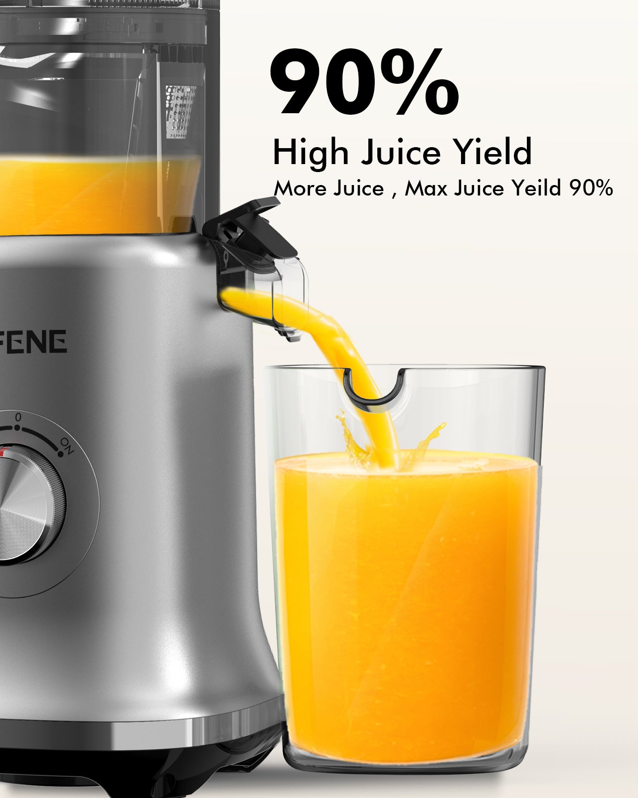 SiFENE 4.3 Inch Large Mouth Whole Cold Press Juicer