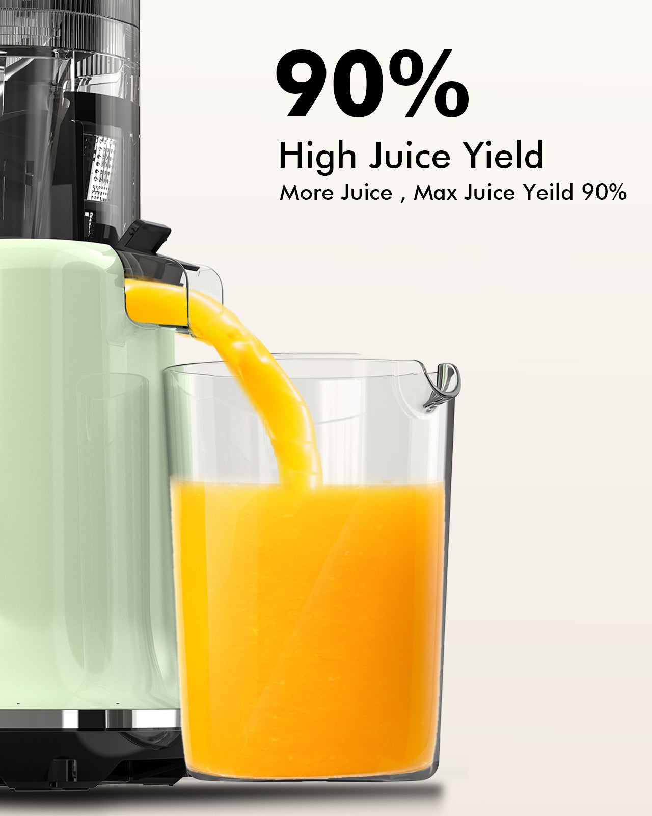 Whole Fruit Masticating Juicer Large Capacity Green