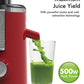 SIFENE Centrifugal Juicer Machine, 350W, 2.5" Chute, 3-Speed, BPA-Free, Red