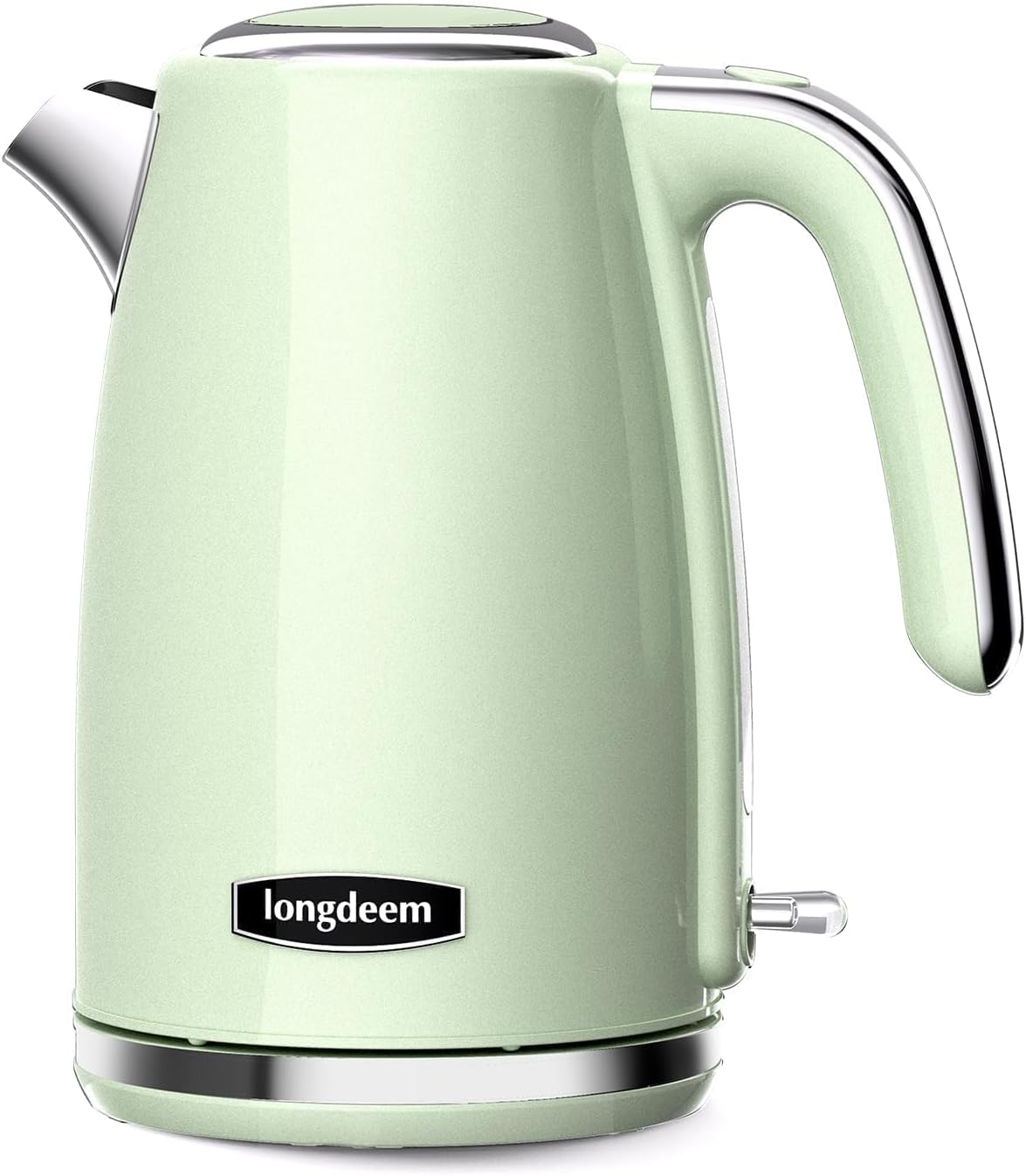 LONGDEEM Retro Green Electric Kettle - 1.7L, 1500W Fast Boil, Non-BPA, Stainless Steel Interior for Coffee and Tea, Quick Boil, Auto Shut-Off, Boil-Dry Protection, Green