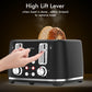 4 Slice Toaster, 1.5" Extra Wide Stainless Steel Slots, High Lift Lever, Dual Controls, Removable Crumb Tray, 6 Shade Settings, Bagel & Frozen, Black