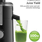 SIFENE 350W Compact Centrifugal Juicer Machine, 2.5" Chute, 3-Speed, Black