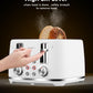 4 Slice Toaster - Extra Wide Slots, Toast Fruit Bread, Bagel & Waffle, Removable Crumb Tray, Retro White