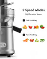 SiFENE Premium Juice Extractor Effortless Juicing and Easy Cleaning, BPA-Free，Silver