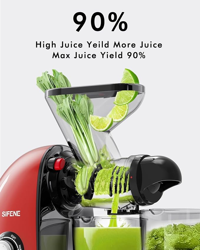 Slow Masticating Juicer Machine Dual Mouth Anti-Clog