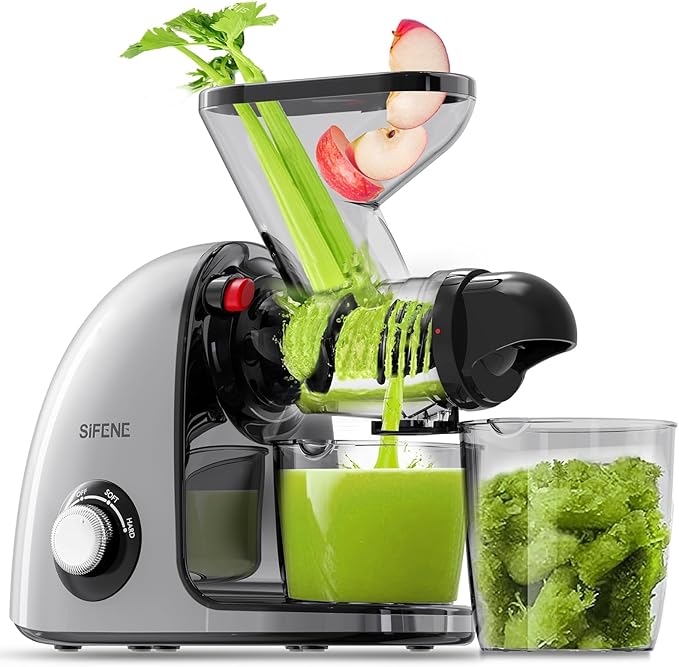 Slow Masticating Juicer Machine Dual Mouth Anti-Clog