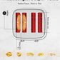 4 Slice Toaster - Extra Wide Slots, Toast Fruit Bread, Bagel & Waffle, Removable Crumb Tray, Retro White