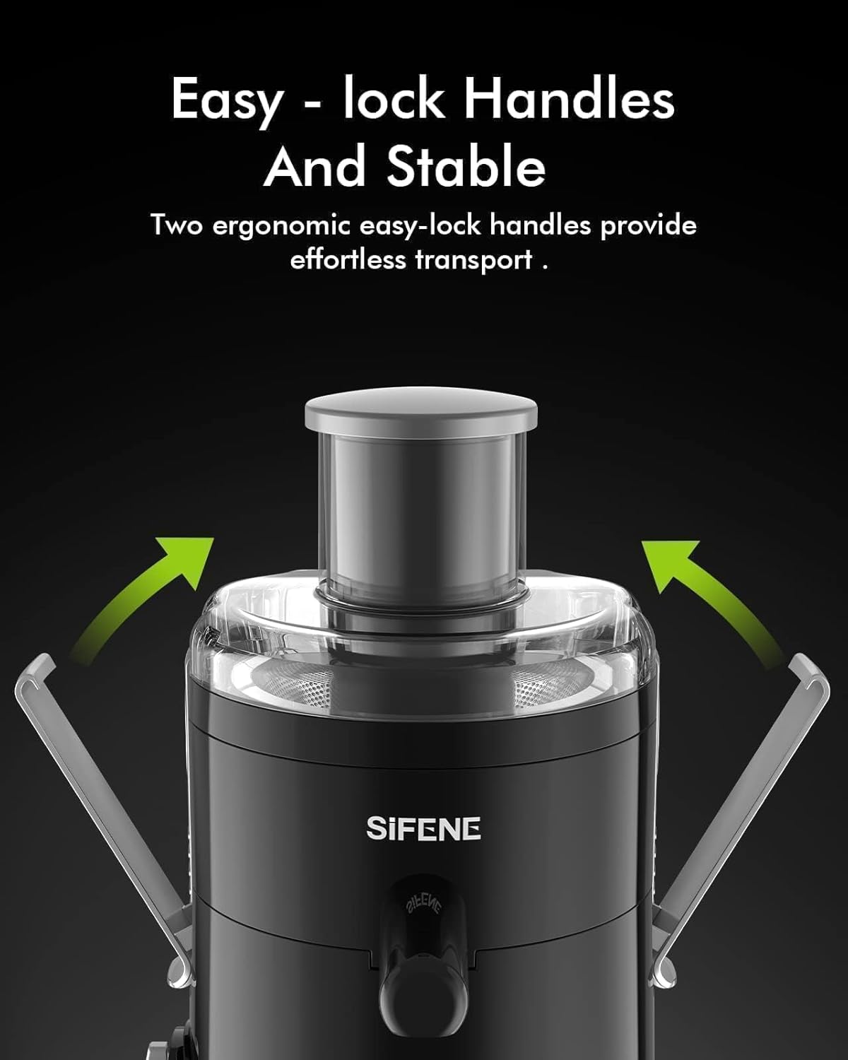 Juicer Machines, SiFENE Compact Centrifugal Juicer Extractor, Juice Maker for Vegetable and Fruit with 3-Speed Setting, Non-BPA, Easy to Clean, Black