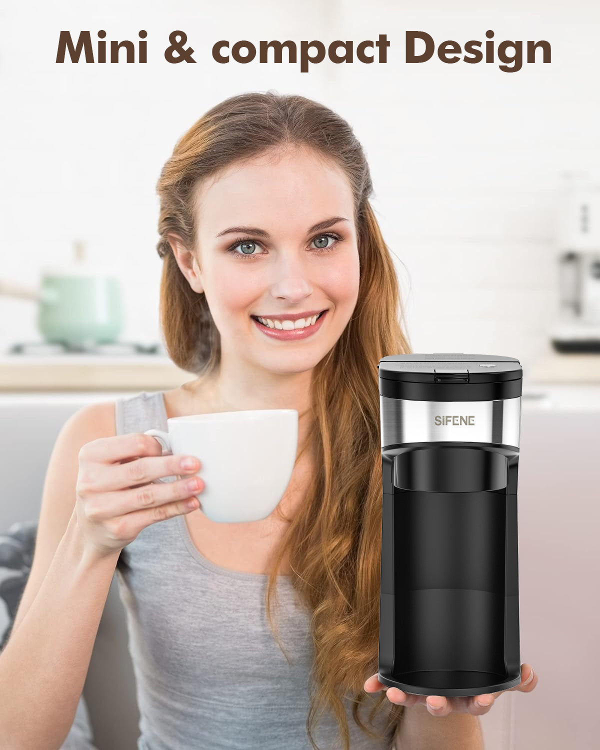 SIFENE Mini Coffee Maker Single Serve Instant Coffee Brewer