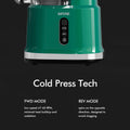 Whole Fruit Cold Press Juicer Large Dual Mouth Green