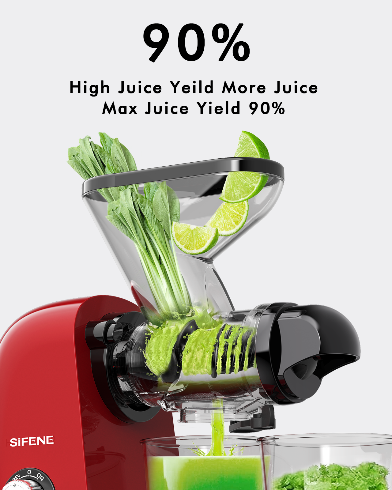 Dual Mouth Masticating Juicer Classic Red